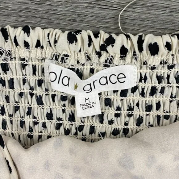 Lola Grace Womens Adjustable Strap Patterned Mini Dress-Ivory-Medium-NWT - Picture 5 of 8